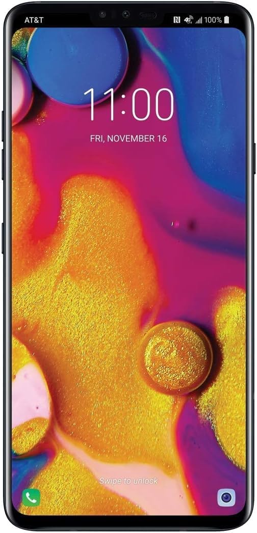 LG V40 ThinQ 64GB GSM Unlocked (AT&T/T-Mobile) 5-Camera Smartphone w/ 6.4" QHD+ Display - Aurora Black (Renewed)