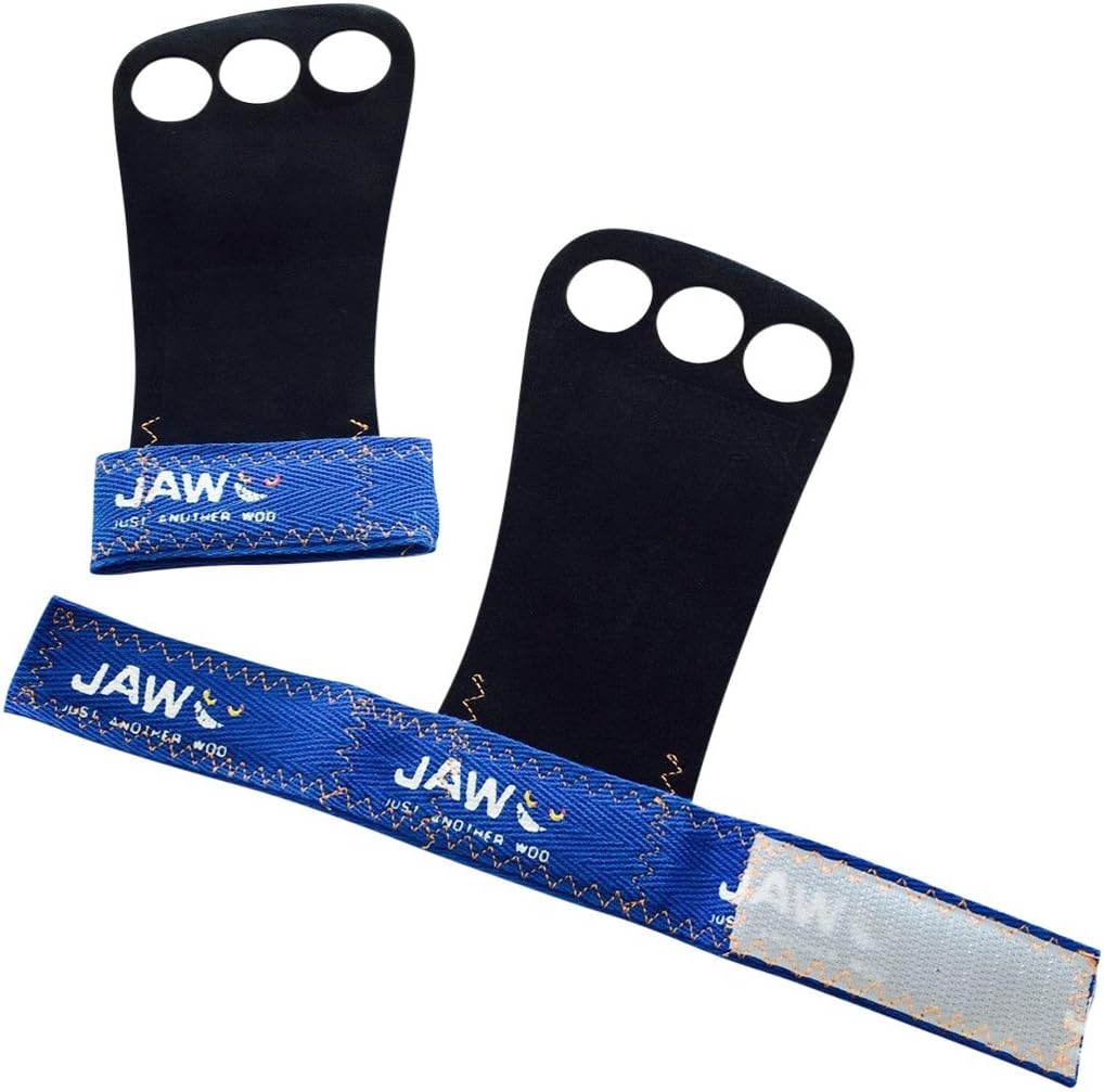 JAW Leather Pull-up Grips | Blue (Small)