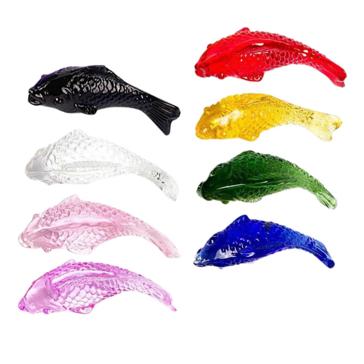 Cabilock 32piezas Estatuas De Peces De Cristal Adornos para Acuario y Decoración De Escritorio Accesorios De Acuario Figuras De Peces para Hogar Transparente