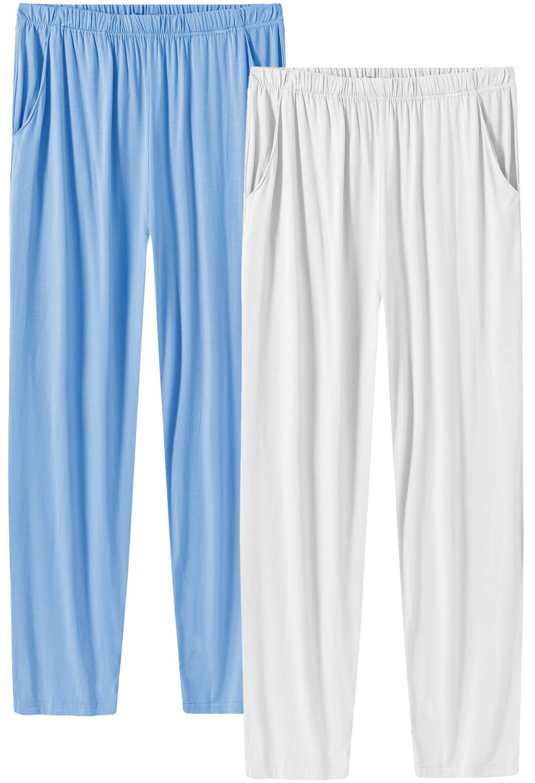 JINSH Men's Pajama Pants Pockets Modal PJ Pajama Bottoms Sleepwear Homewear Lounge Pants