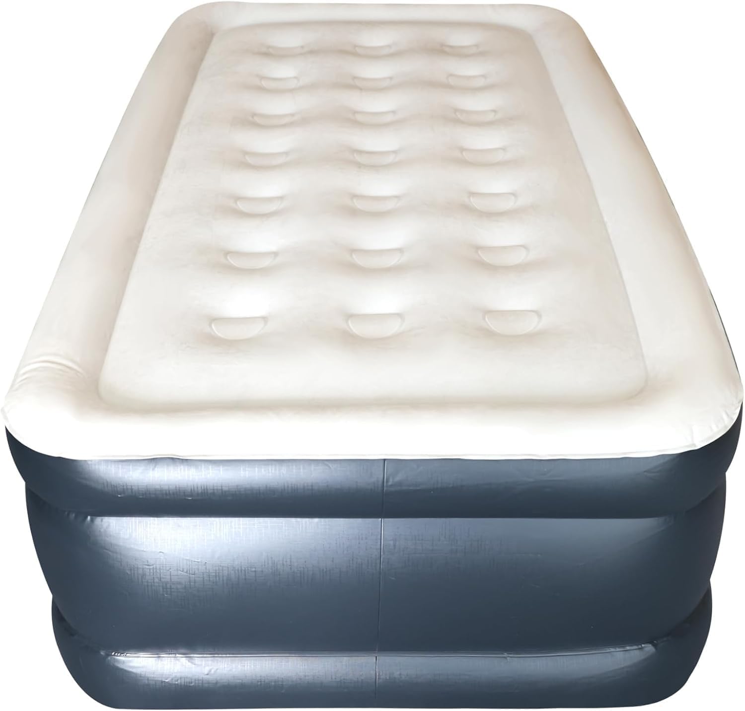 Twin Air Mattress with Built-in Pump,18" Double High Inflatable Bed for Home, Camping & Travel, Puncture-Resistant, Fast Inflation/Deflation (Navy/White)