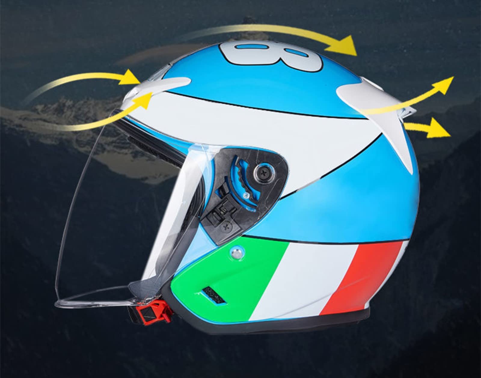 Casco Moto, Traspirante Casco Scooter Con Visiera, Cascos Di Sicurezza