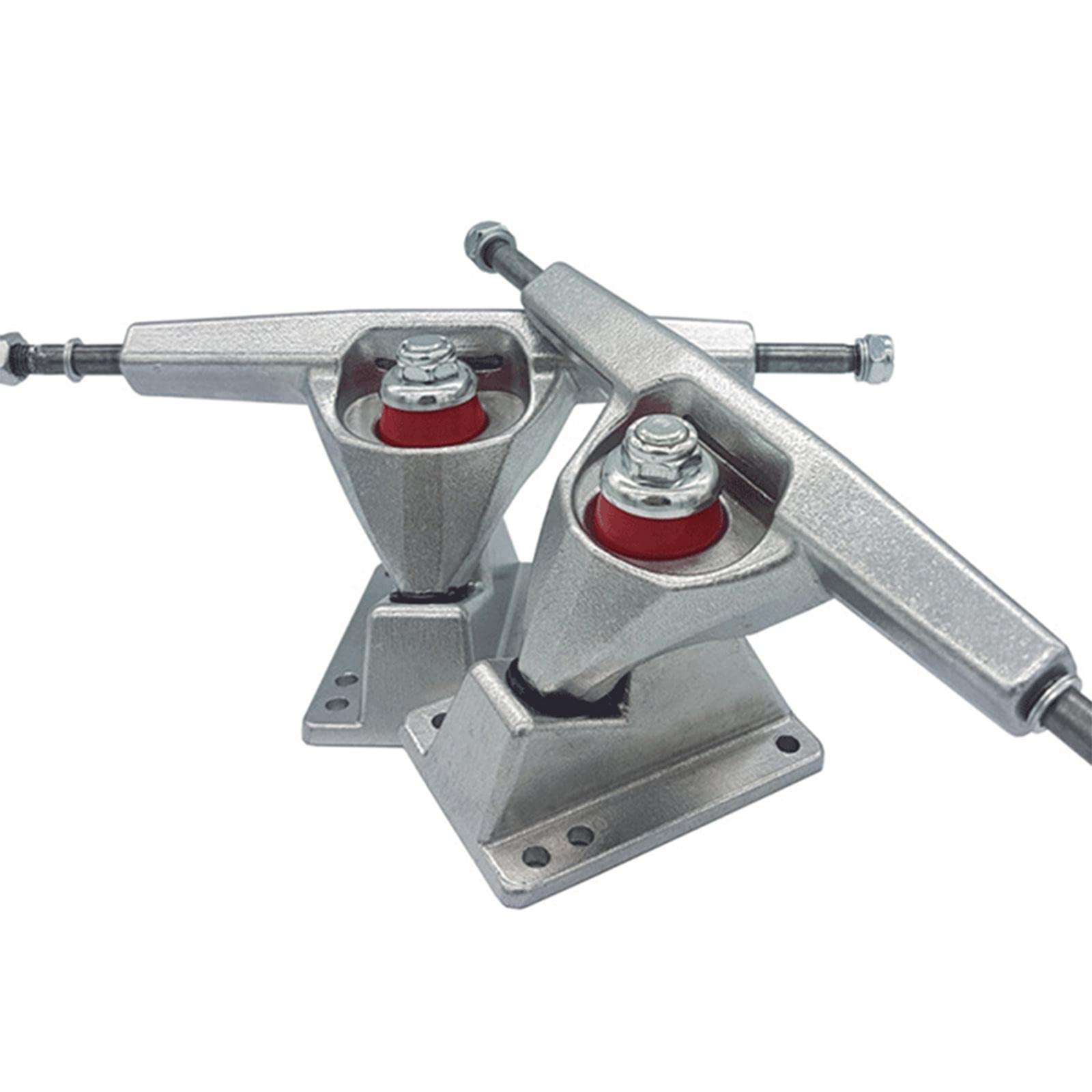 UJEAVETTE 2Pcs 6.25'' Skateboard Trucks Mounting Hardware Skate Board Decks Truck Part Silver