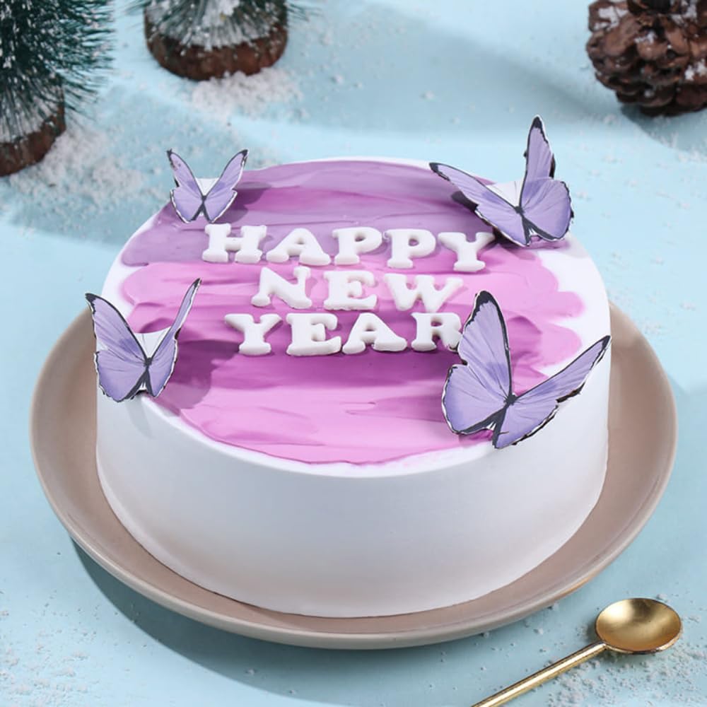 FlowerAura Premium New Year Special Fresh Yummy 1Kg Eggless Black Forest Butterfly Cake | Cake For 2026 Celebration, New Years's Eve, Desserts, Parties & Social Gatherings (Same Day Delivery)-image-19