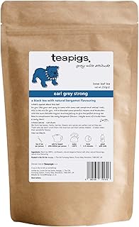 Teapigs Loose Leaf Earl Grey Strong Tea Made with Whole Leaf Darjeeling, Assam, Rwandan, and Ceylon Black Teas (1 Pouch of 250g) | 100 Servings |Aromatic English Tea