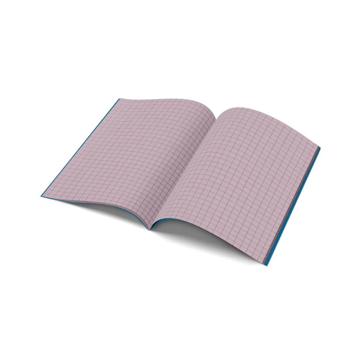 A4-10mm Squared Tinted Exercise Book - Blue Cover - Lilac - Pack of 10