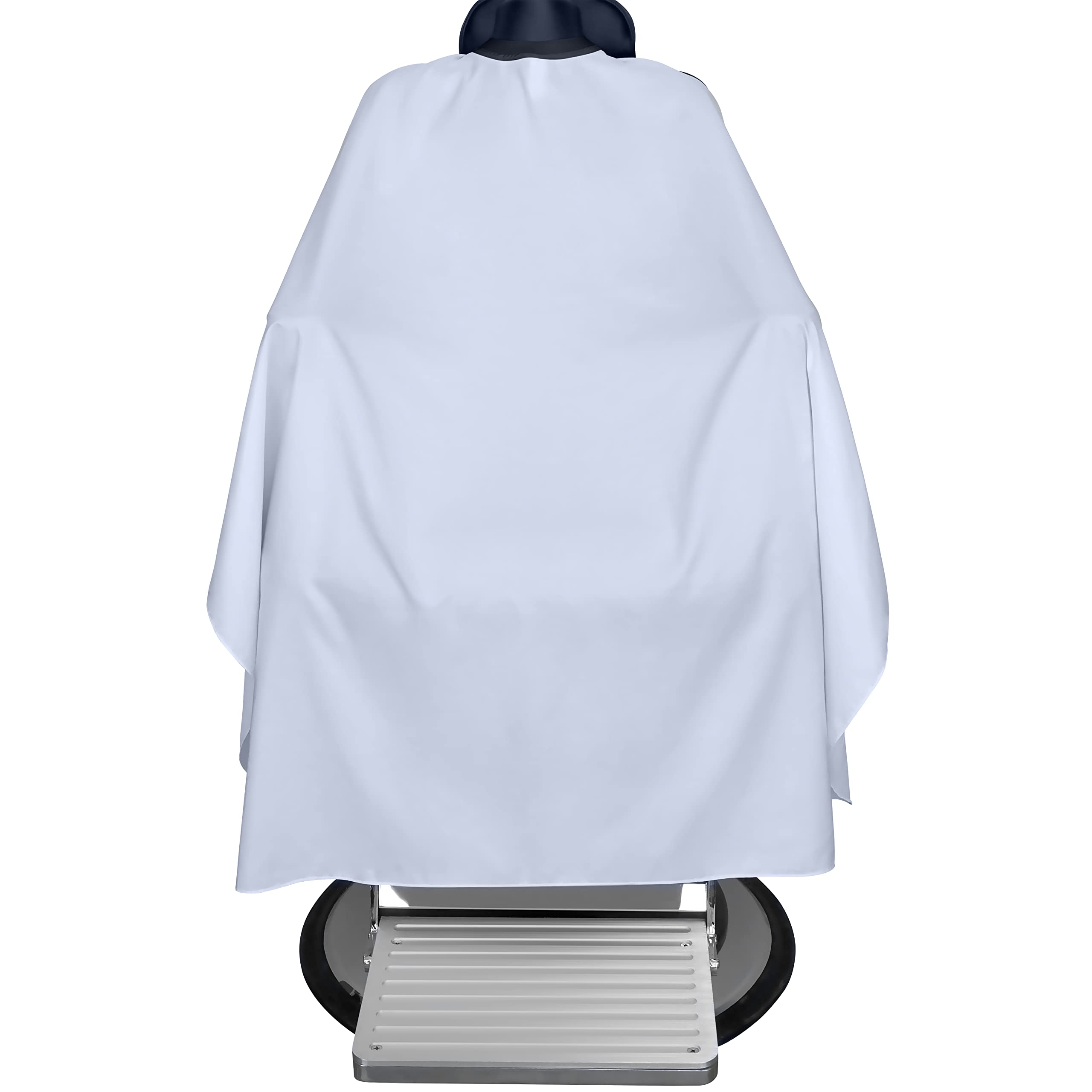 Tru Barber Unisex White Hairdressing Cape Xxl, With Silicone Collar, 100% Polyester, Lightweight And Water Resistant, Professional Salon Cape With Snap Closure For Haircutting.