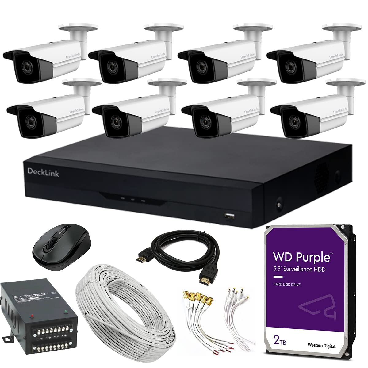 DeckLink Ultra HD 5MP Metal Body 8 Bullet Outdoor CCTV Camera Full Set + High Resolution 8CH. Digital Video Recorder, 2TB Survillance Hard Disk, 90Mtr. 3+1 Copper Wire with All Required Accessories-image-29