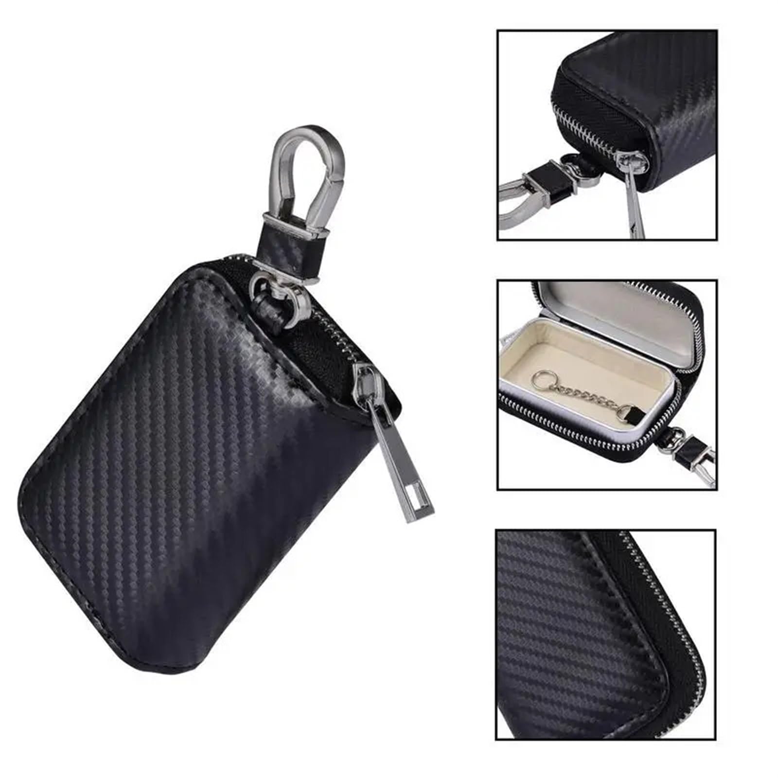Funda de piel con bloqueo de señal RFID para llaves de coche sin llave