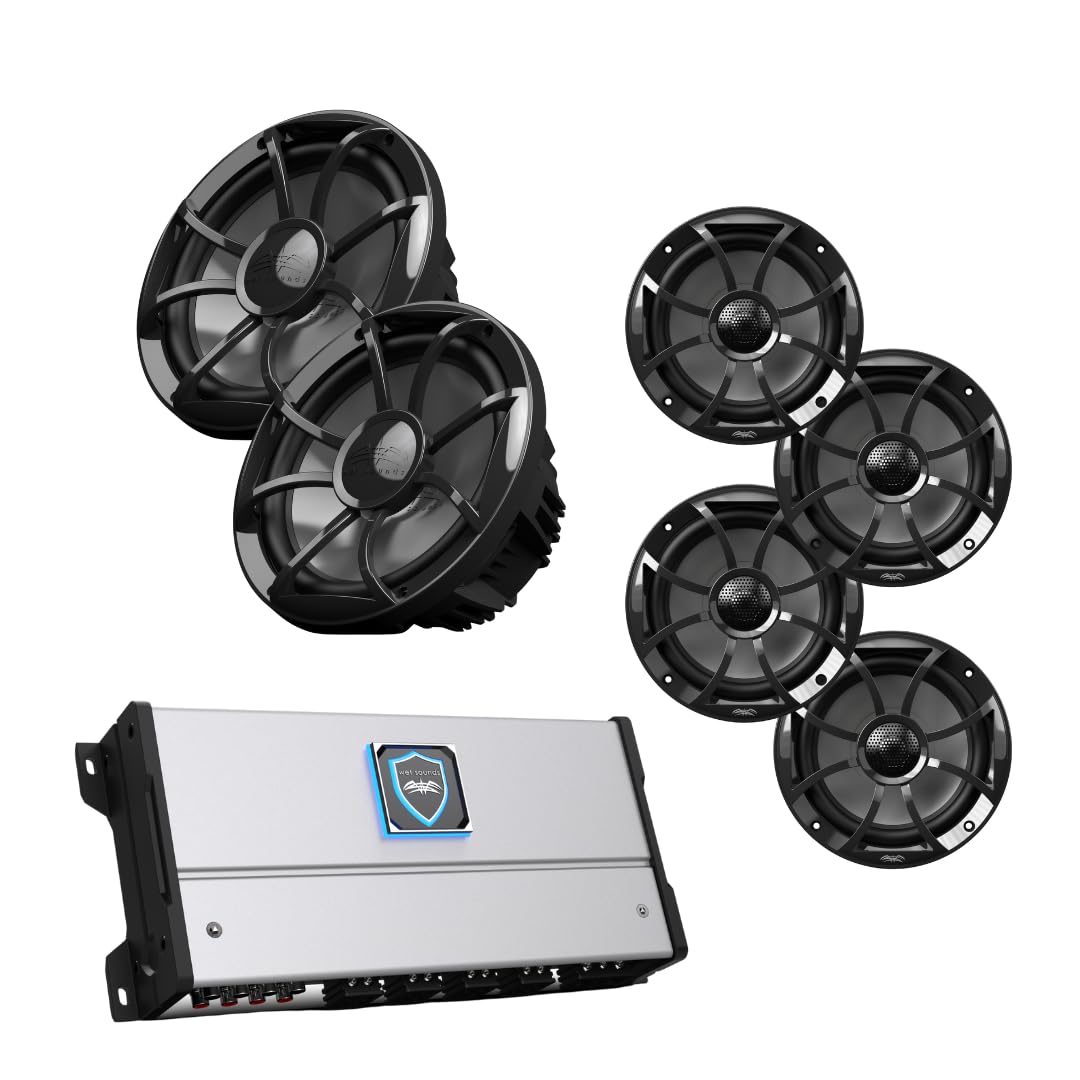 wet sounds HTM-8 Full-Range Class-D 85x8 W RMS @4 OHM Amp, Two Pairs Recon 6-BG 6.5