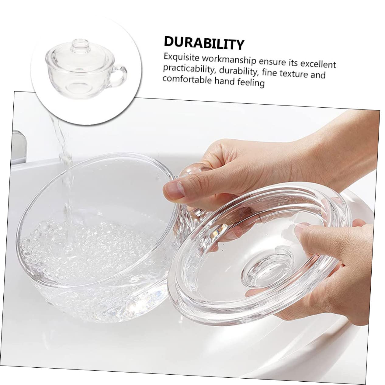 COLLBATH Tazón de Leche de Vidrio Tazón de Avena de Cocina para Desayuno Transparente para Usar la Cocina para Cereales Sopa y Fideos