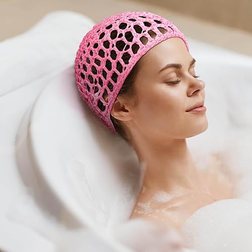 Miniatura 21 de Geyoga 4 piezas de malla de ganchillo para el pelo de rayón tejido de red gruesa y corta para mujer, adorno para dormir, Negro - Negro