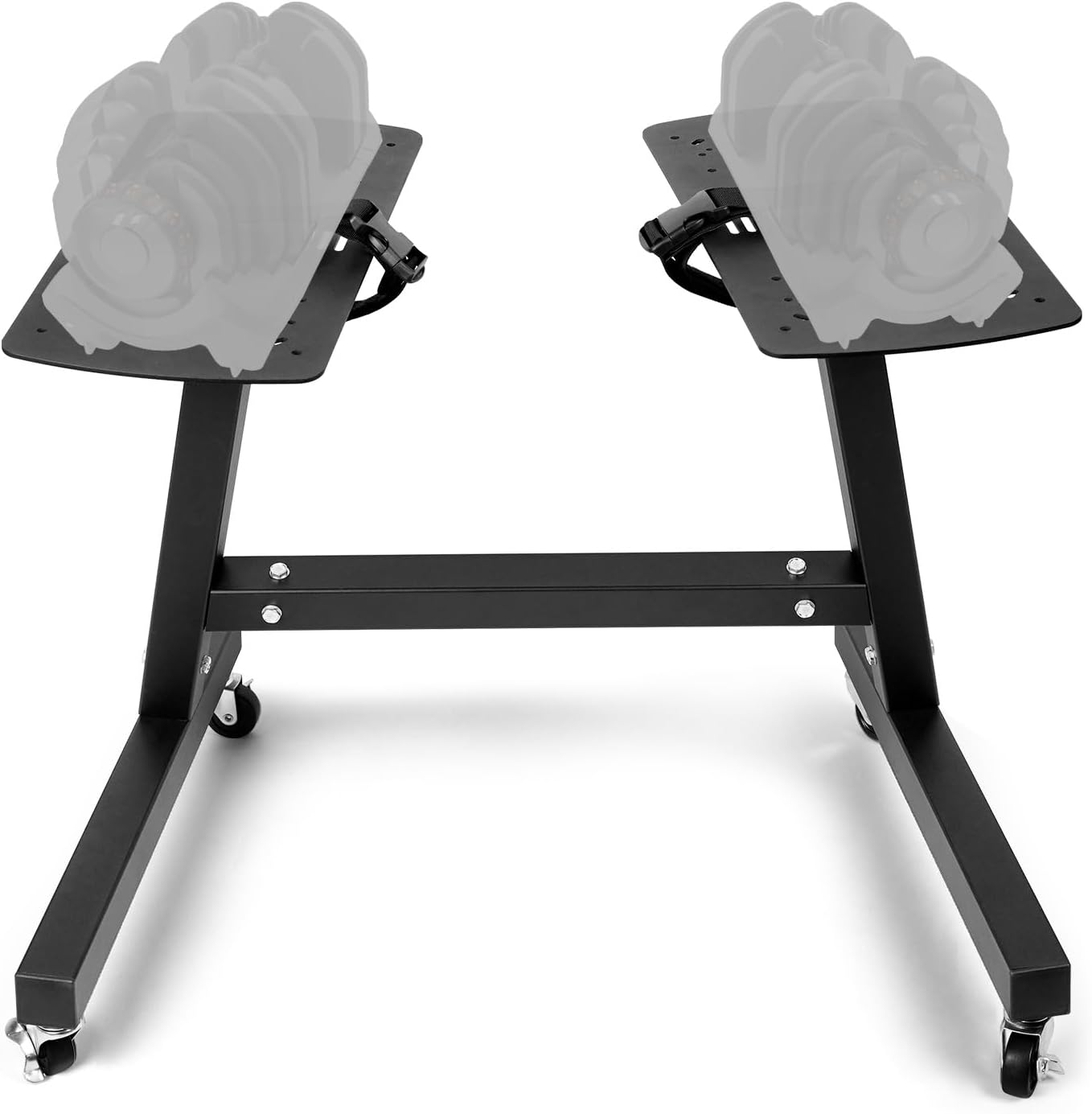 Liitrton Adjustable Dumbbell Stand Powerblock Stand Dumbell Rack with Adjustable Straps No Weights Included, Suitable for Homegym Strength Training and Fitness, Safe and Convenient