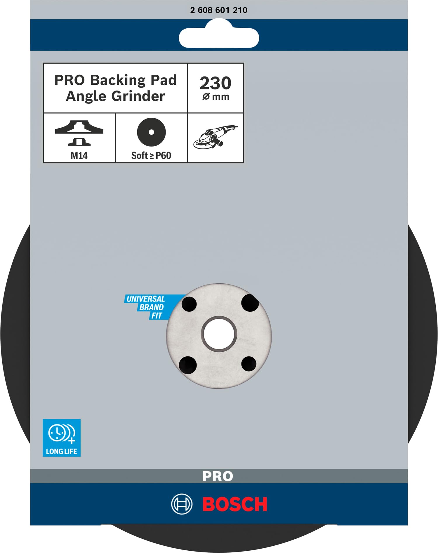 Bosch Plateau de ponçage souple PRO Backing Pad M14 Ø 230 mm Professional Accessoire Grande meuleuse angulaire