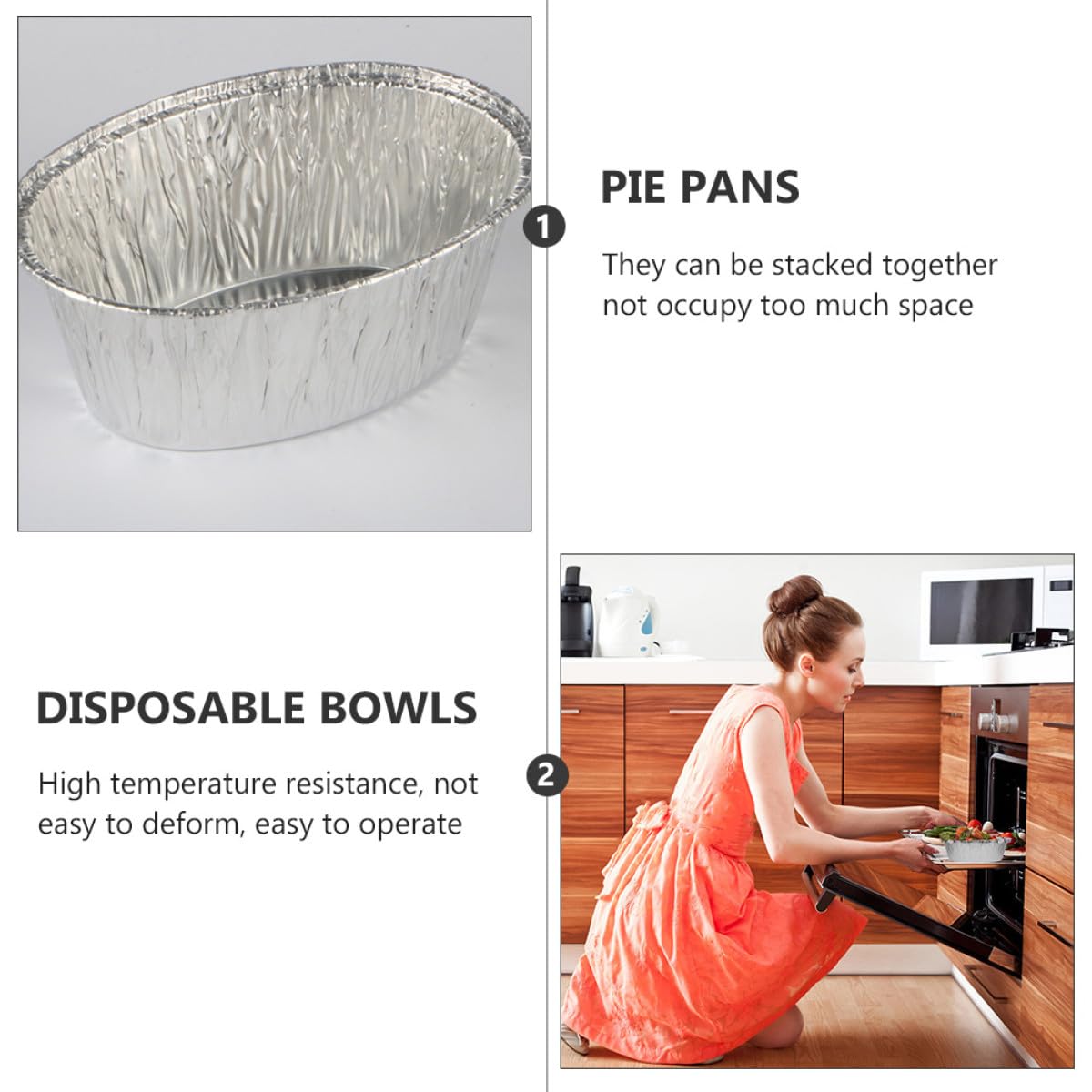 Angoily Bol en Papier Aluminium pour Barbecue 125 Pièces, Grosse Capacité