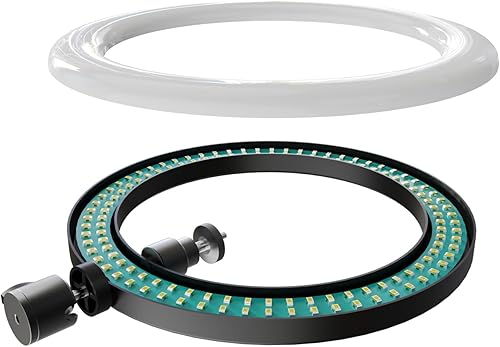 Miniatura 5 de Piezas de repuesto de luz de anillo de 10 pulgadas, anillo de luz de 10 W5 V2 A con puerto USB, anillo de luz regulable con 2 cabezales de bola