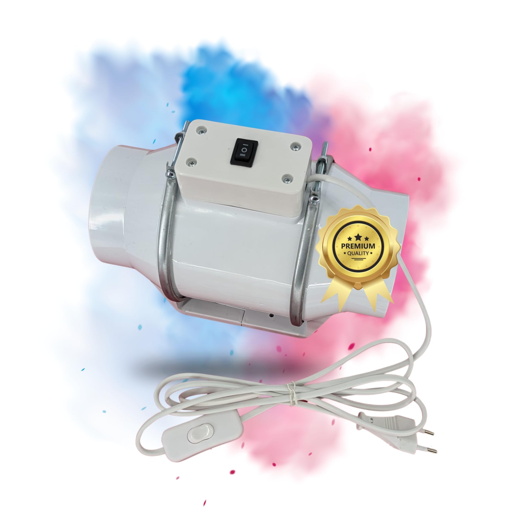 TronicXL Turboventilator Axial Rohrventilator regelbar mit Ein Ausschalter und Kabel 100mm leise Rohrlüfter Abluftventilator Abluft Zuluft Grow Lüfter Ventilator für Homebox Growbox Growschrank