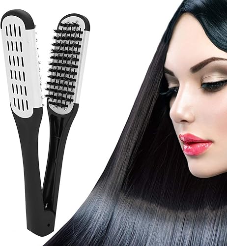 Miniatura 3 de Peine Alisador De Cabello Cepillo Doble Cara Para Planchar Palo Plastico El Pelo Alisador De Cabello Pinzas V Peine Plancha Profesional En Forma C