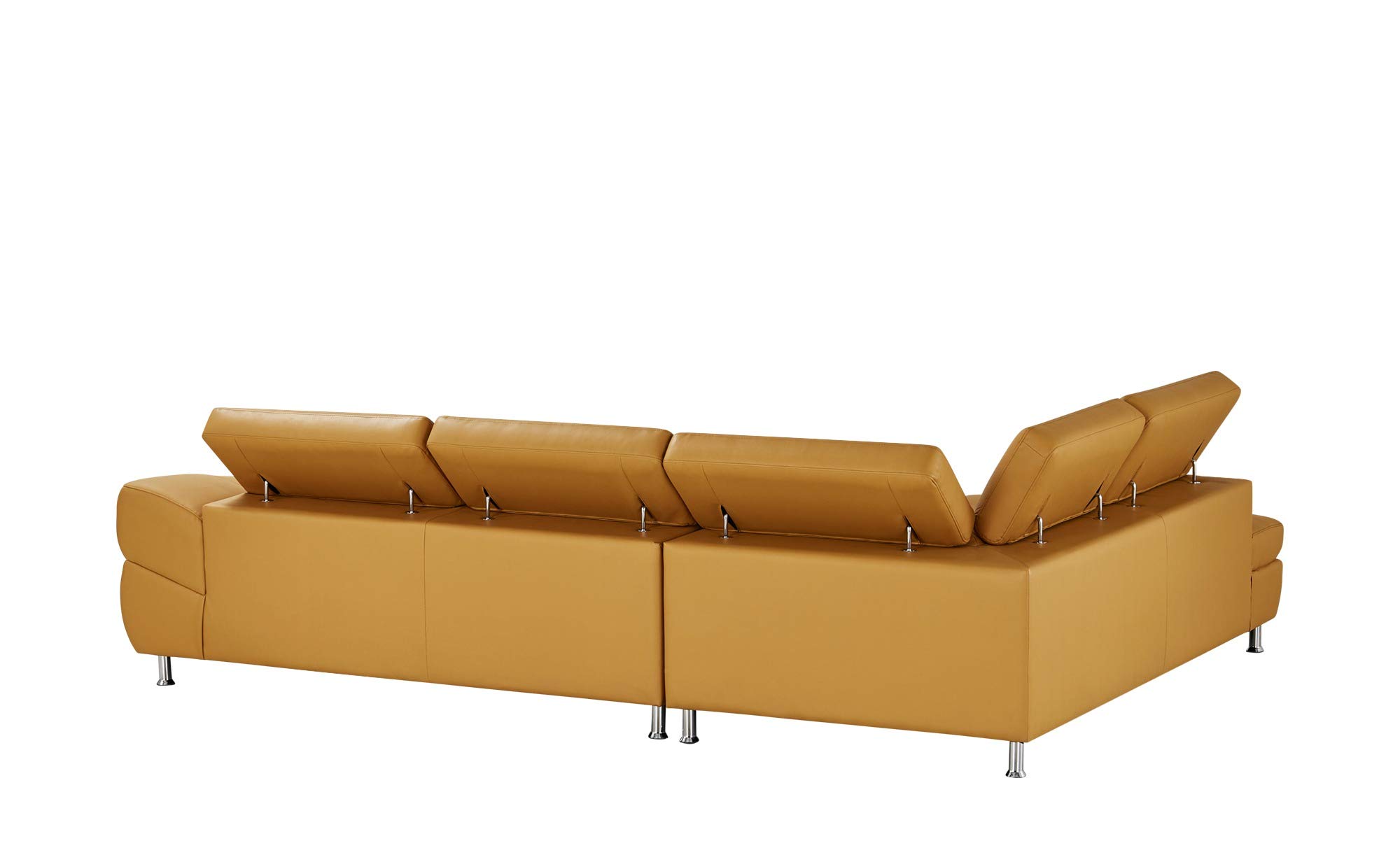INLENDISH Fireferry lshape 5 Seater Leatherette Sofa Set (RHS) | Comfortable Living Room | Luxurious Sofa - (Light Brown) 2