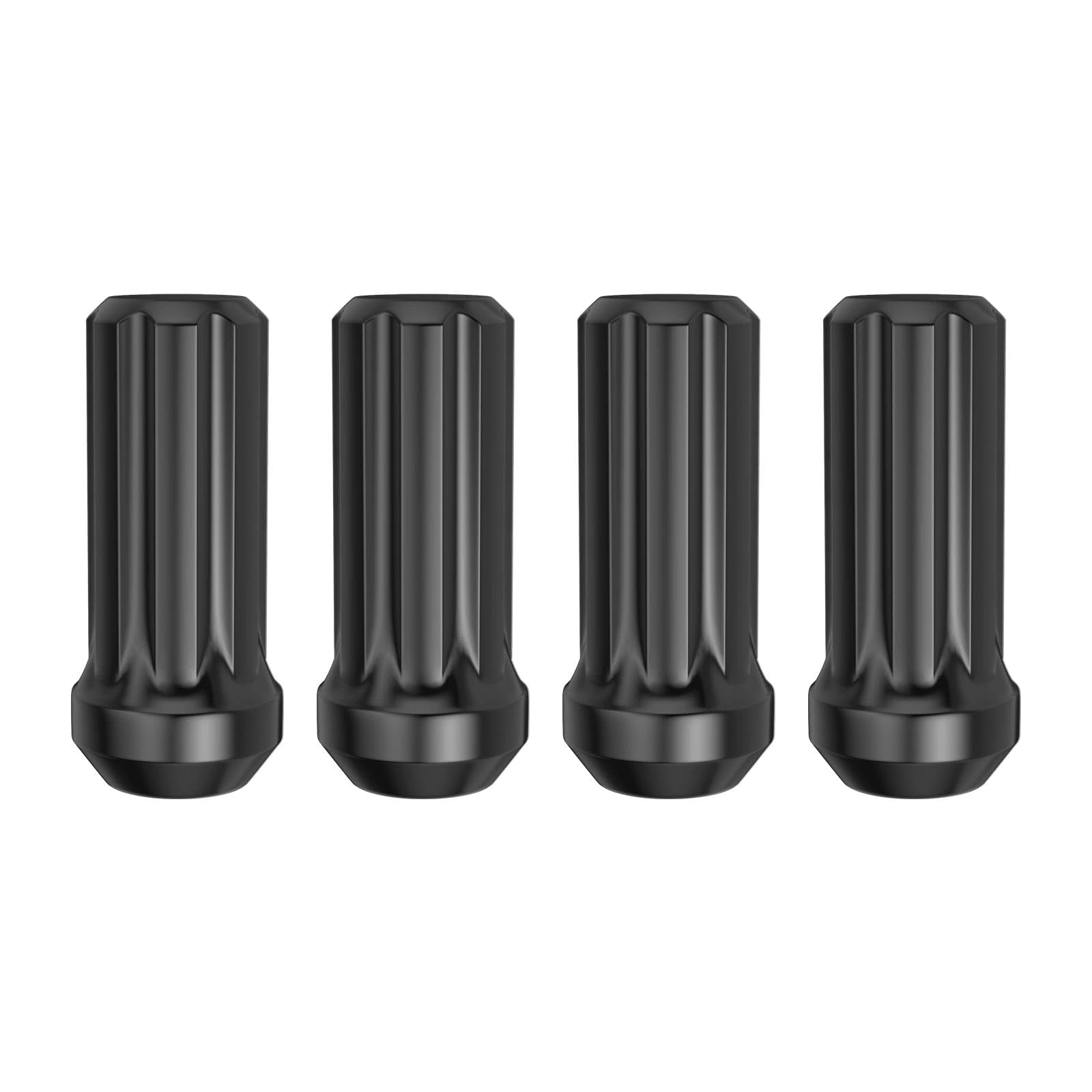 MIKKUPPA M14x1.5 Wheel Lug Nuts, Black 4PCS 7 Spline 2" Length Tire Nut