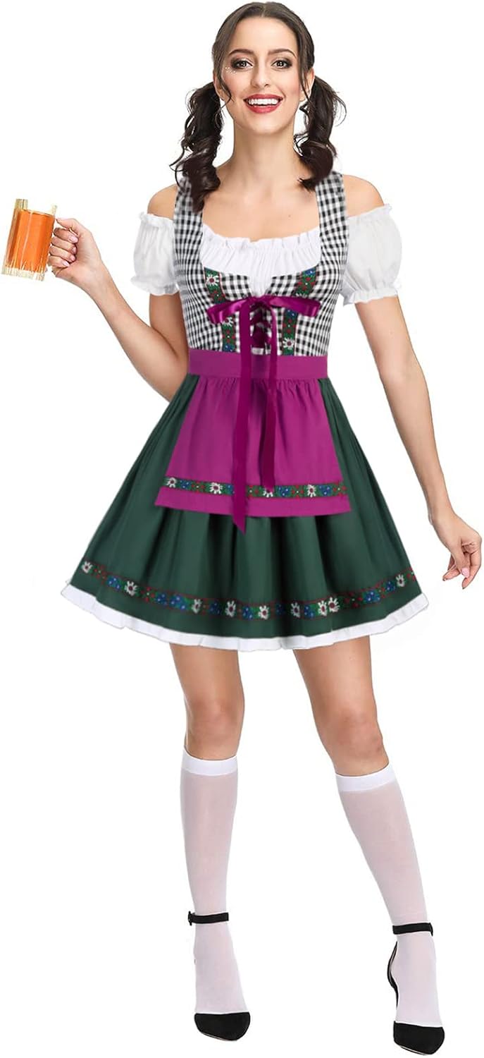 Miniatura 4 de Kate Kasin - Vestido de tirolesa alemana para mujer, disfraz para el tradicional Oktoberfest bávaro, carnaval, Halloween