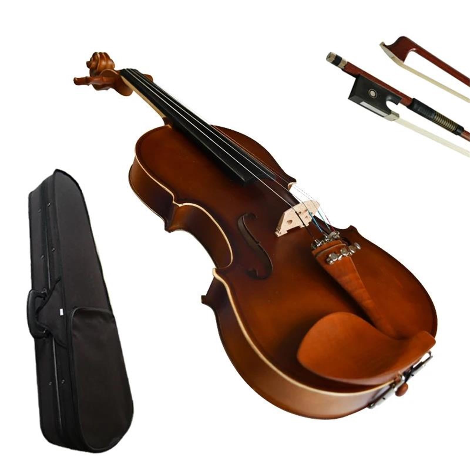 Violino Violino Acustico In Legno Massello Marrone 4/4 Con Accordatori Fini Facile Da Accordare Adatto Ai Principianti