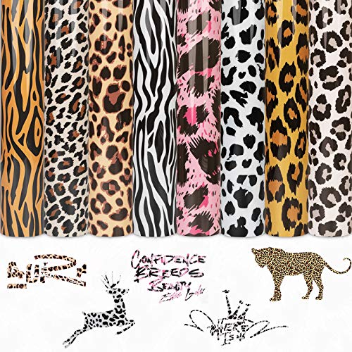 Tintnut Leopard Heat Transfer Vinyl 8 Sheets 12x10 Iron on Vinyl