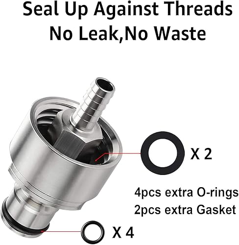 Miniatura 9 de FERRODAY Tapa de carbonatación de acero inoxidable llenado de botellas de PET de carbonatación forzada 516 acoplamiento de CO2 a carbonato refresco