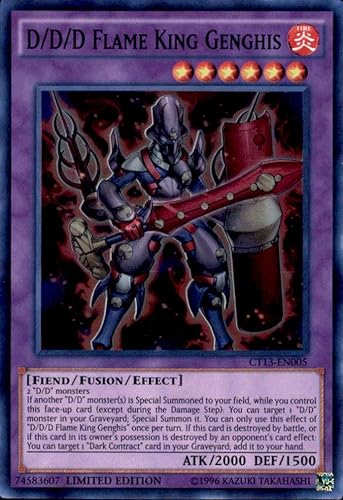 Carta D/D/D Genghis, rey de las llamas (CT13-EN005), latas grandes 2016, edición limitada, muy rara (versión en inglés)