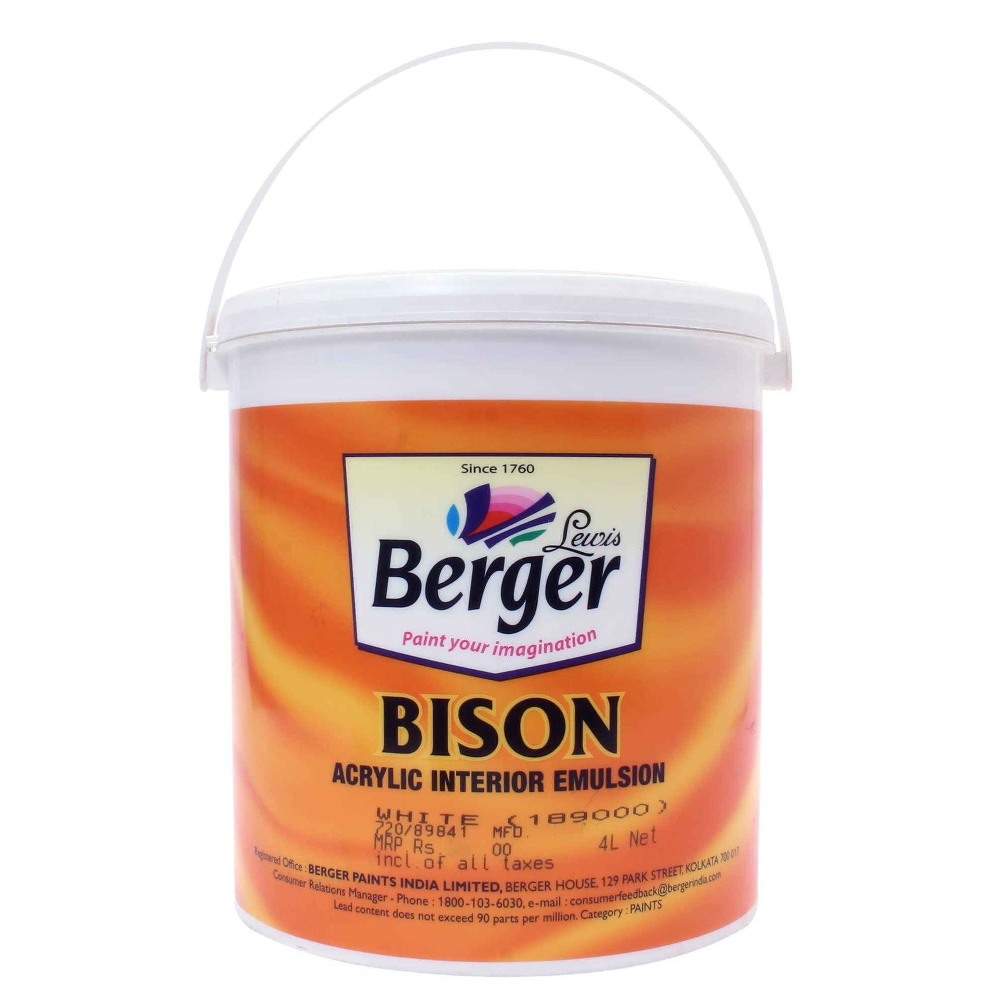 BERGER Bison Emulsion White 4Ltr (B0C3MFLP9X) Amazon Price History, Amazon Price Tracker