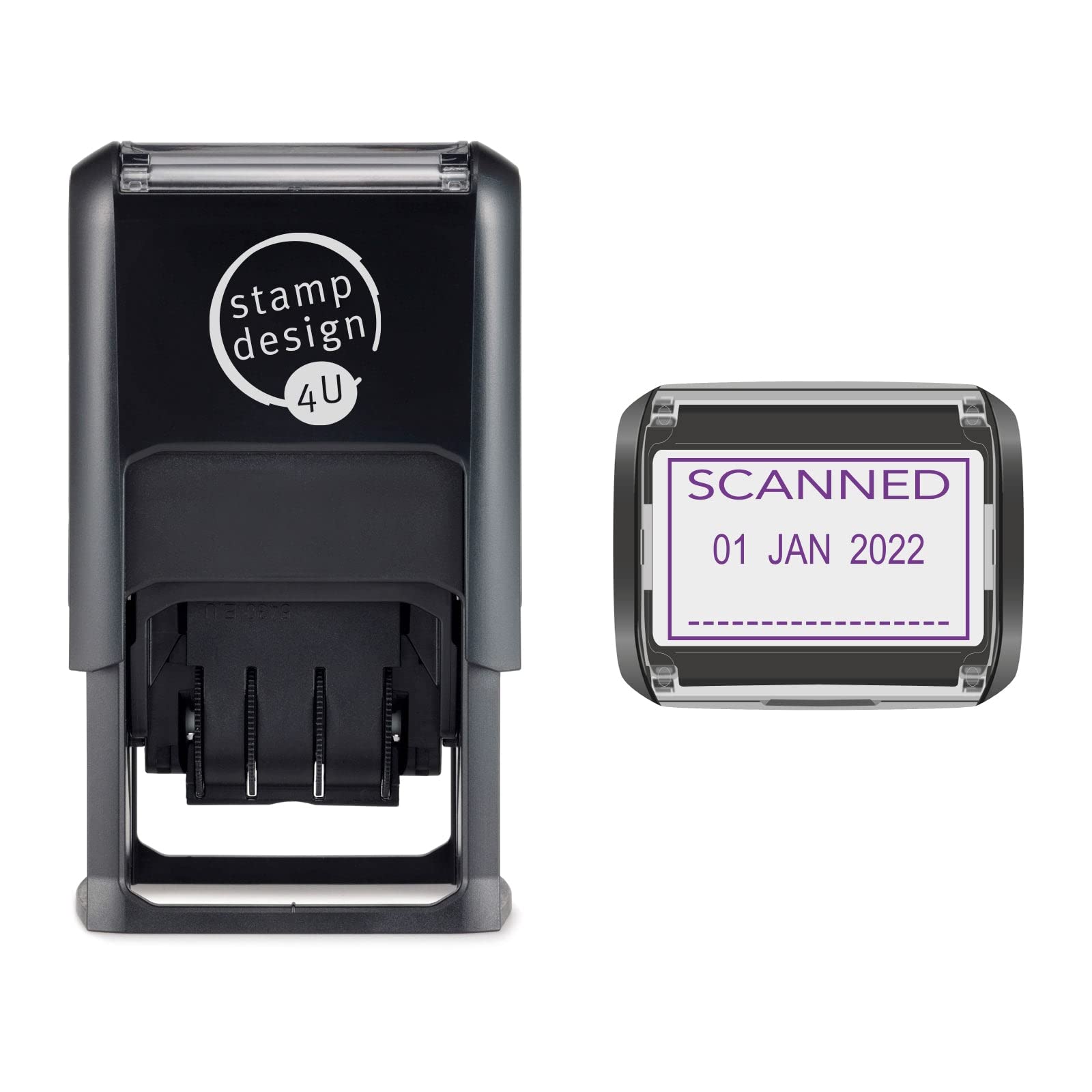 Stamp Design 4U Violet Sd4u Word And Date Stamp Self Inking - Scanned And Changeable Date In Ink