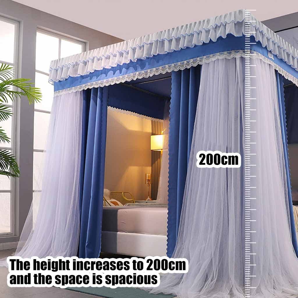 Moskitonetz für 1,5 m/5 Fuß Bett, Luxuriöser Betthimmel mit 4 Stangen, Dekorativer Bettvorhang für Jungen- und Mädchenschlafzimmer (Stil 3, 1,5 x 2 x 2 m)