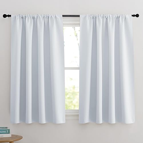 Miniatura 114 de KGORGE - Cortinas opacas grises para dormitorio 2 paneles, 42 x 63 pulgadas con ojales, cortinas de oscurecimiento de habitación con aislamiento