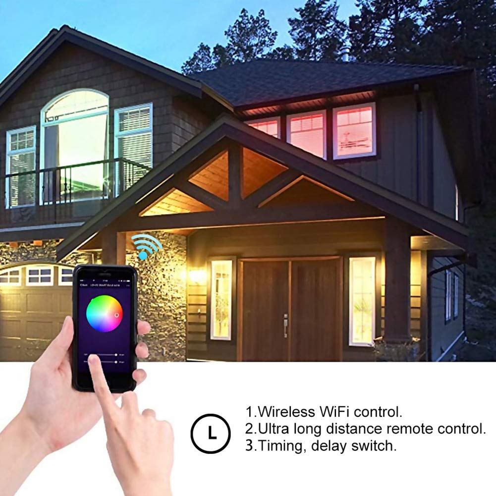 Inteligentna, wielokolorowa lampa sufitowa LED – 60 W, RGB i ciepła biel, sterowanie głosem i aplikacją, kompatybilna z Google Home i Amazon Alexa i energooszczędna, idealna do nowoczesnego