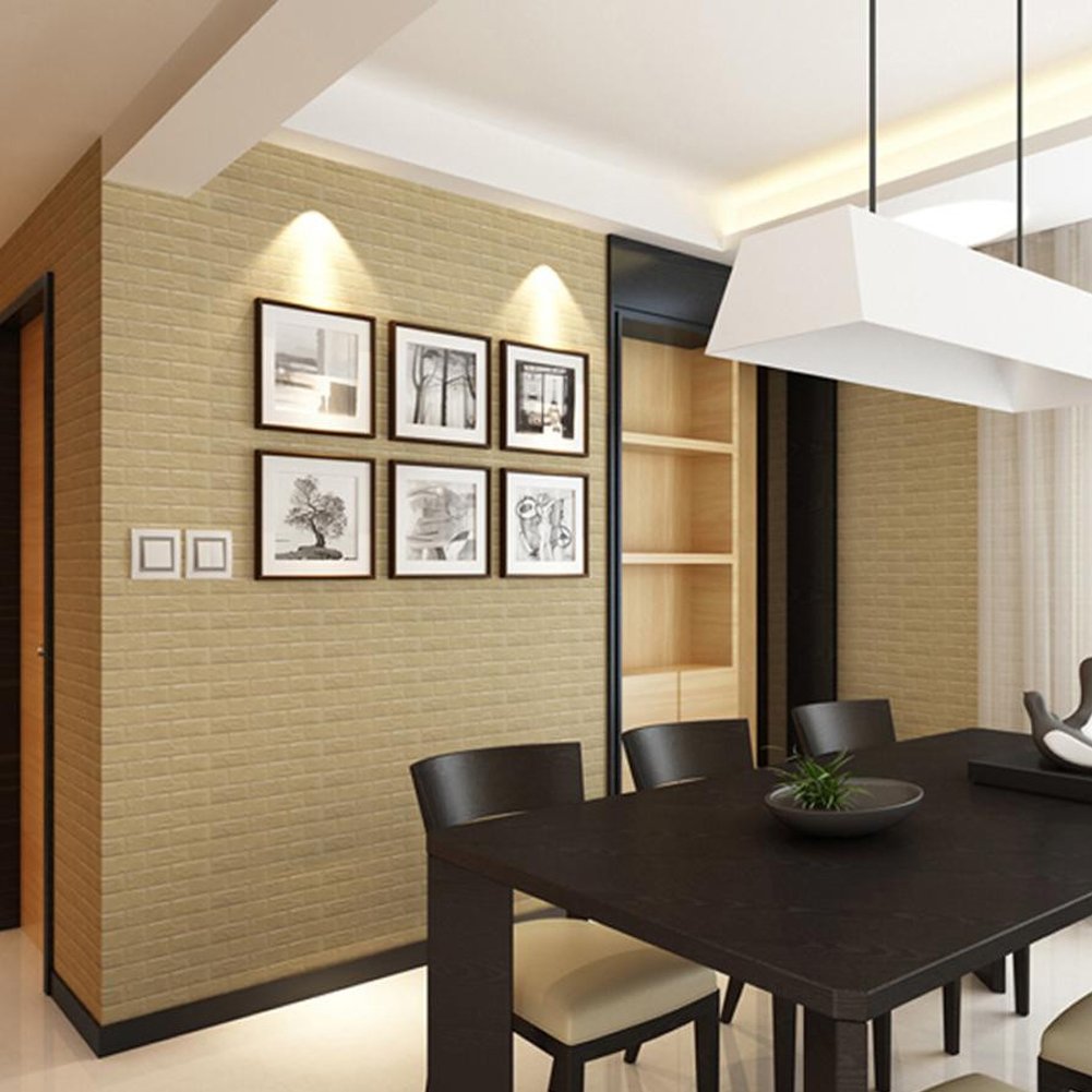 Amazon.co.jp: 3D立体壁紙 DIYレンガ調壁紙シール 70x77CM ウォール