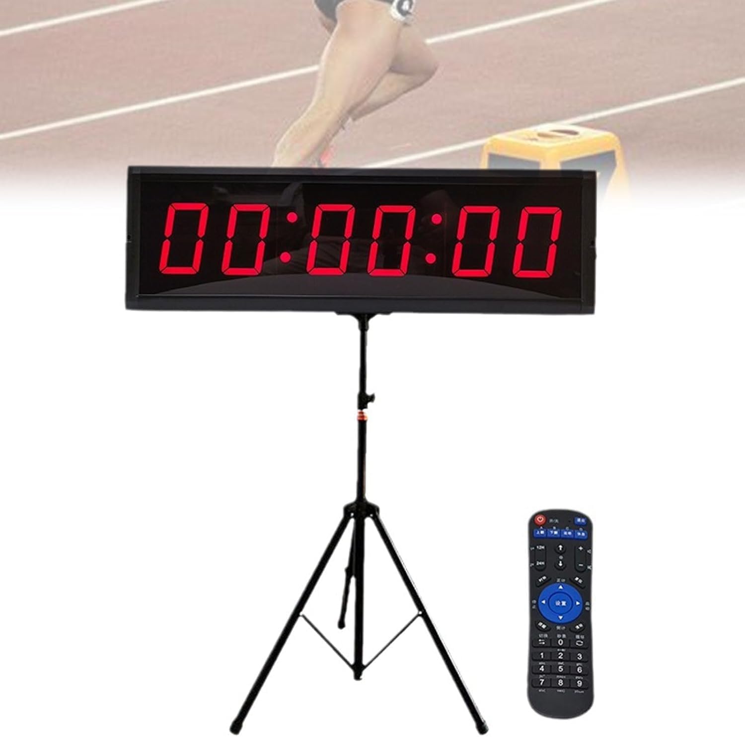 Reloj de pared digital, temporizador de doble cara, control remoto, alcance de 10 m, almacena 20 juegos, 5 modos, dispositivo de cronómetro de cuenta regresiva