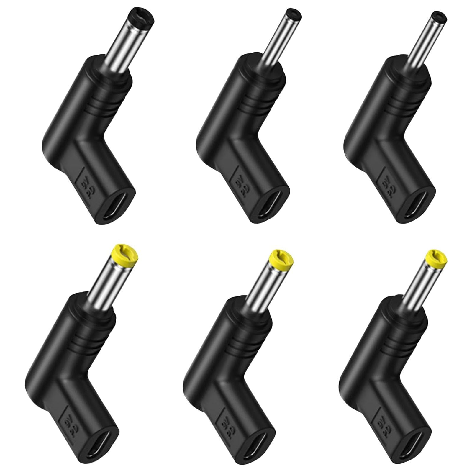 Lunpog 6er-Pack USB C auf DC Adapter 90 Grad, USB C Hohlstecker, DC Adapter, DC 5V Netzteil für Router, Mobile Netzteil Ladegerät Steckerhohlstecker