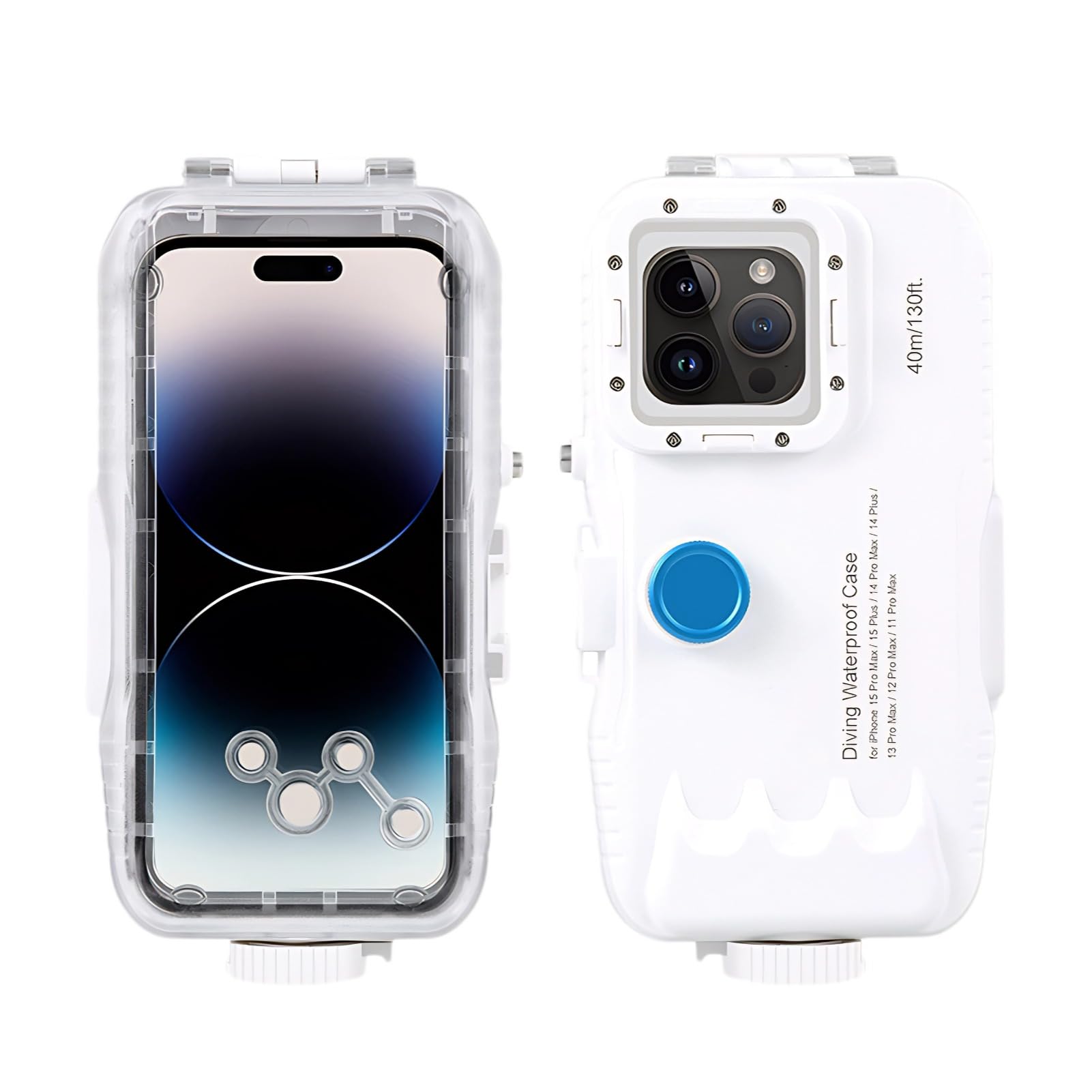 Funda para Teléfono de Buceo Subacuático, Funda Impermeable para Teléfono de 130 Pies para Buceo y Esnórquel, Carcasas Submarinas Profesionales para 14 14Pro 13 13Pro 12