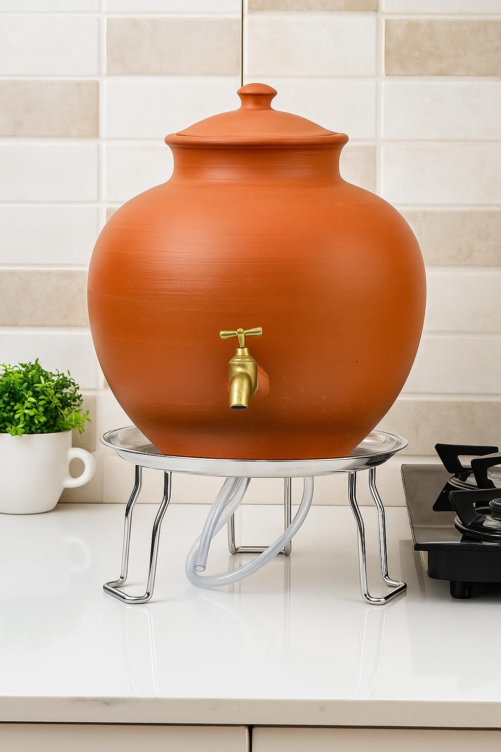 ASIAN Stainless Steel Dish Stand for Matka/Water Pot | Heavy Duty Holder with Pipe | Ideal for Kitchen & Home Use | Durable Rust-Free Steel Dish Base for Earthen Pots-image-41