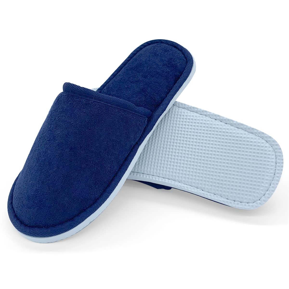 JOMIX Unisex Soft Comfy Ultra Light Sponge Slippers Set Guest Visit Hotel SPA Travel Non-Disposable Slippers Set MD3762 ( 01 Blue 2 works