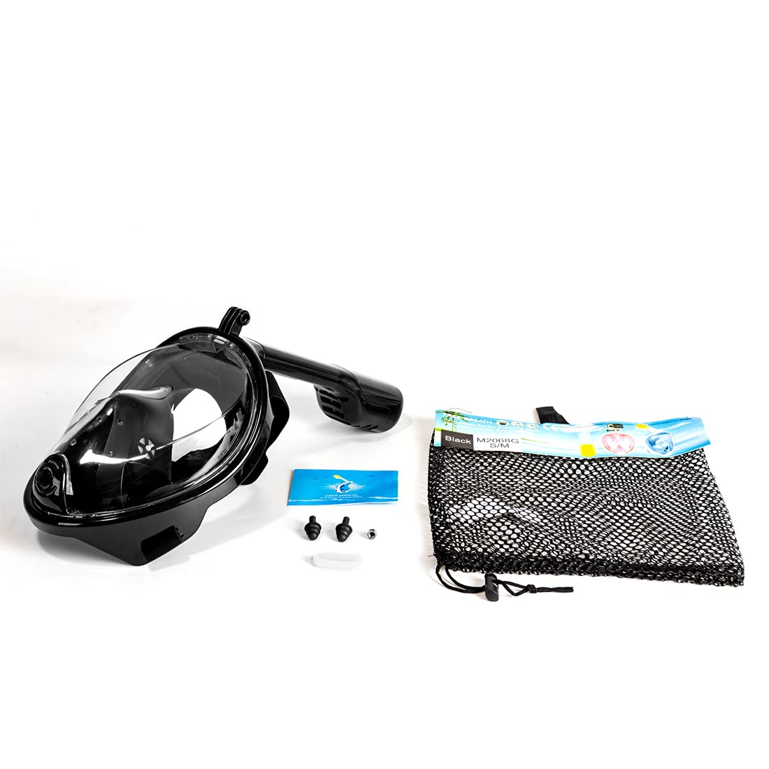 Maschera da snorkeling anti-appannamento e a prova di perdite, vista panoramica a 180°, con supporto per fotocamera, maschera subacquea per adulti e bambini.