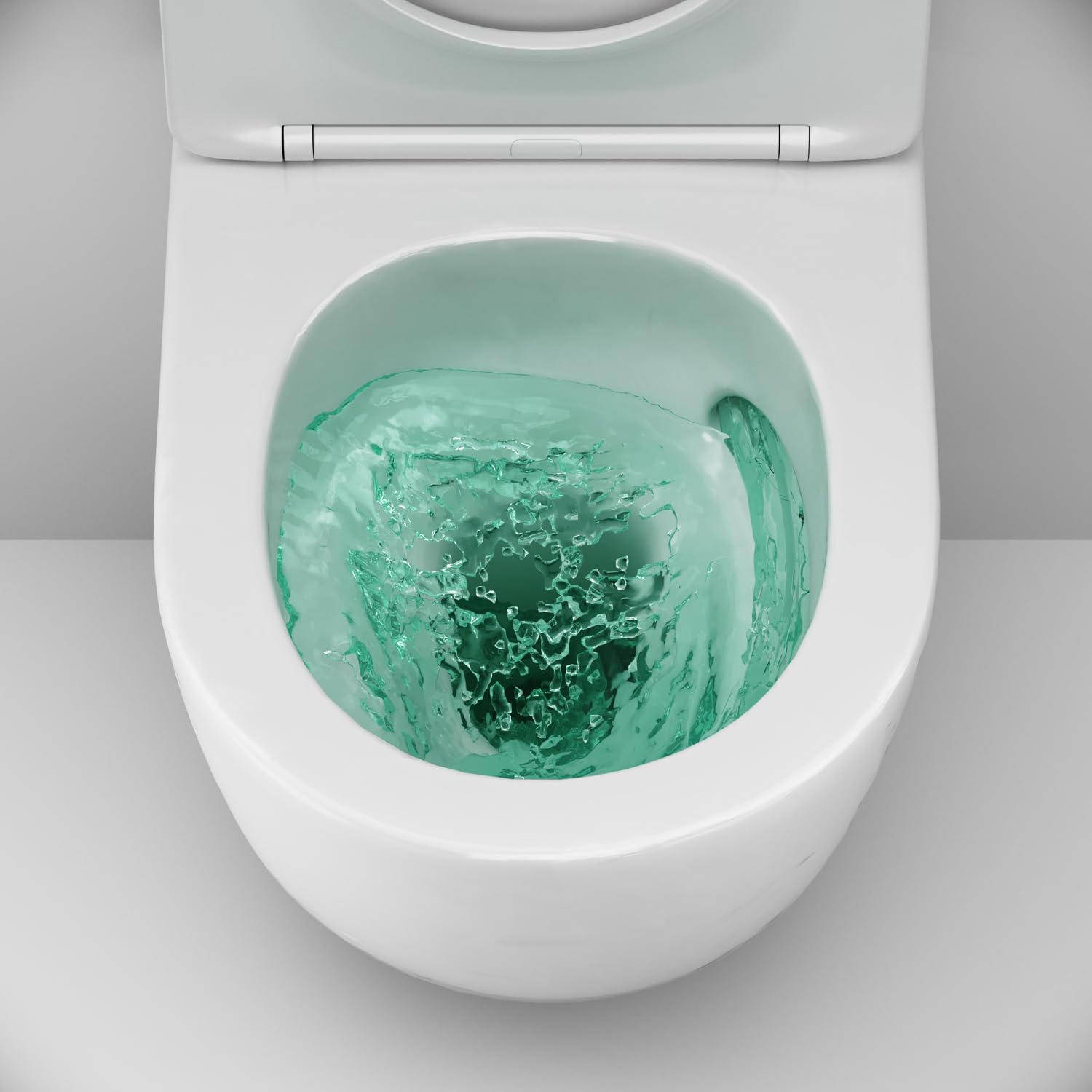 AM.PM Like AquaSpin WC naścienna, bez obramowania, wisząca deska sedesowa z wolnoopadającą deską klozetową, deska sedesowa z duroplastu, wisząca deska sedesowa bez krawędzi, kompatybilna z elementem