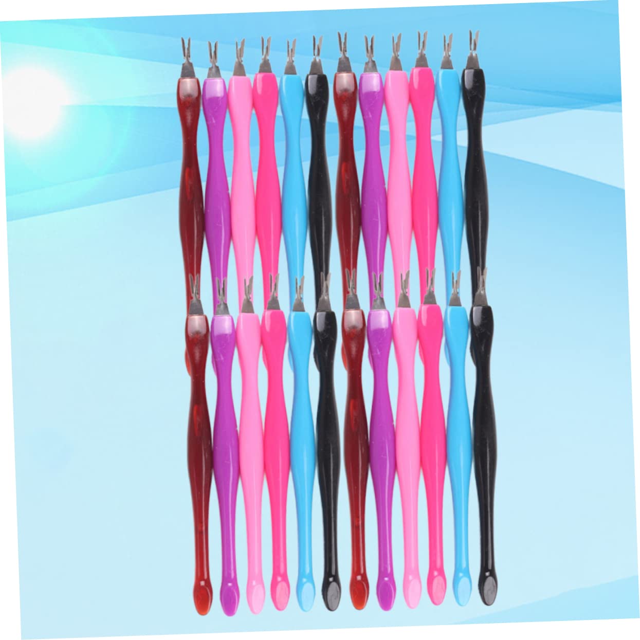 MUSISALY Practical Cuticle Remover Kit 48pcs Exfoliating Spatula Dead Skin Forks Nail Art Tool Set for Nail Care