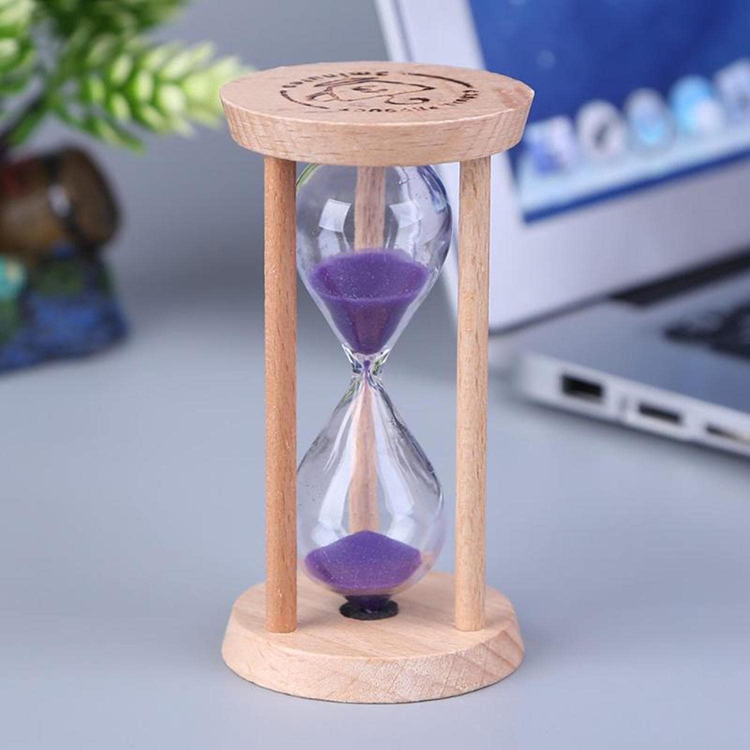 Sand Timer,Sandglass, 5 minut drewniana kwadratowa rama klepsydra klepsydra piasek zegar zegar 4 kolory świetny prezent dom/kawiarnia/biuro wystrój(Green)