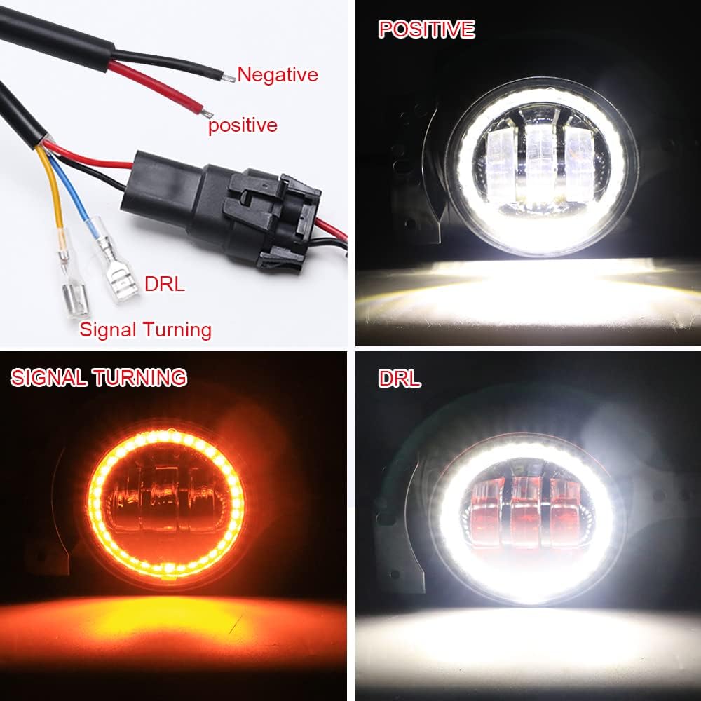 4” Fog Light Assembly w/Angel Eyes, for Jeep Gladiator (20-23) and Wrangler JL (19-23)