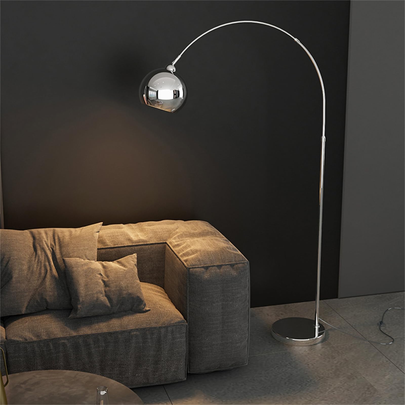 Standardowe lampy do salonu 71 "3 Temperatury Kolor marmurowa podstawa nowoczesna lampa podłogowa lampa łukowa do salonu z regulowanym kloszem do sypialni lampy