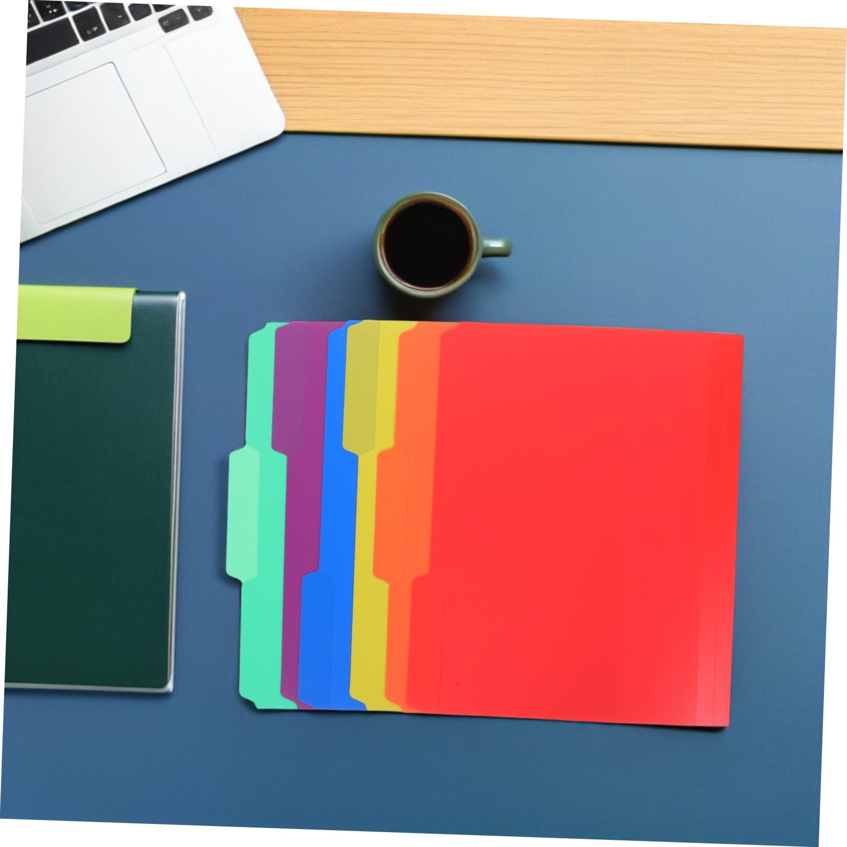36 Stück Kunststoff Manila Papier Ordner mit 1/3 Schnitt und Register für Effiziente Dokumentensortierung im Büro und Projektmanagement