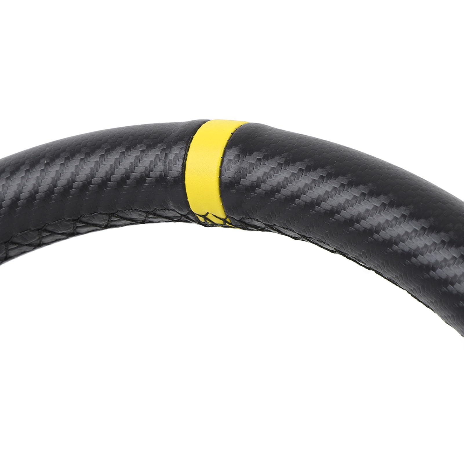 Greensen 14In Volante Per Drifting, Volante Auto Universale In Pelle Pu Con Telaio In Alluminio E Viti Di Montaggio, Adattatore A 6 Fori (Giallo)