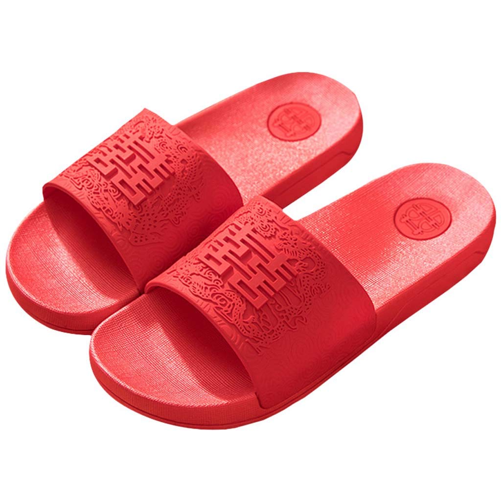 Sandales et pantoufles hommes et femmes couple salle de bains rouge 42
