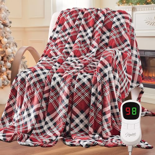 Image of HomeMate Electric Blanket Heated Full Size - 72 inchx84 inch Ultra Soft Cozy Flannel Heating Blanket with 10 Fast Heat Levels 8 Hours Auto Off Over-Heated Protection ETL Certification Keep Warm in Home Office